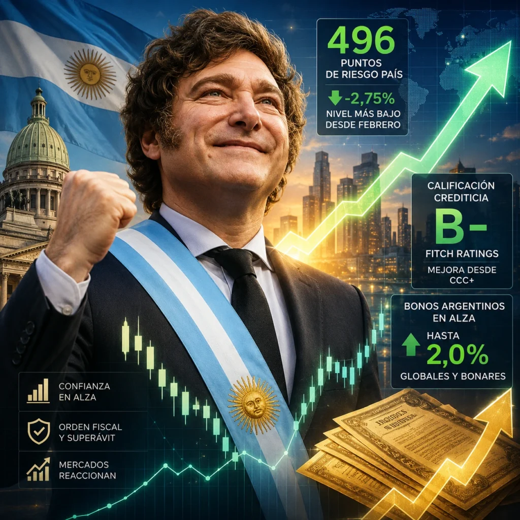 El riesgo país perforó los 500 puntos y el mercado celebra el rumbo de Milei