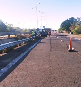 Vialidad Nacional realiza trabajos de mantenimiento sobre la Autovía Santa Fe-Paraná de la Ruta Nacional 168