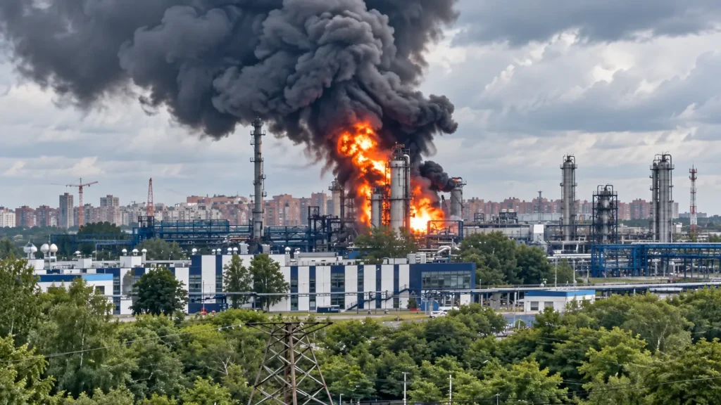 refineria mosc´pu atacada
