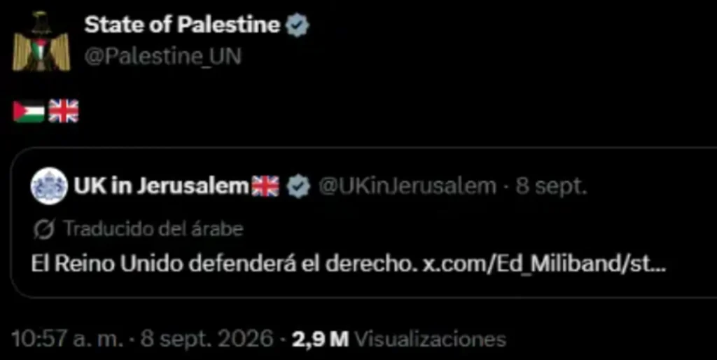 Palestina celebró al Reino Unido justo cuando Londres chocaba con Argentina por Malvinas: el gesto que incomoda a la izquierda