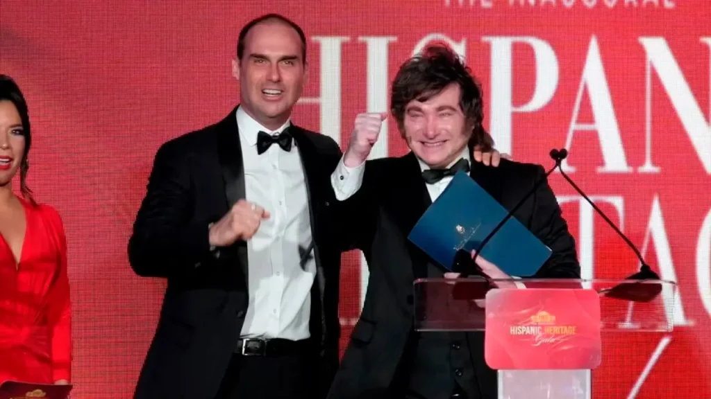 Milei fue distinguido en Washington por su liderazgo global y llevó la agenda libertaria a la Hispanic Heritage Gala